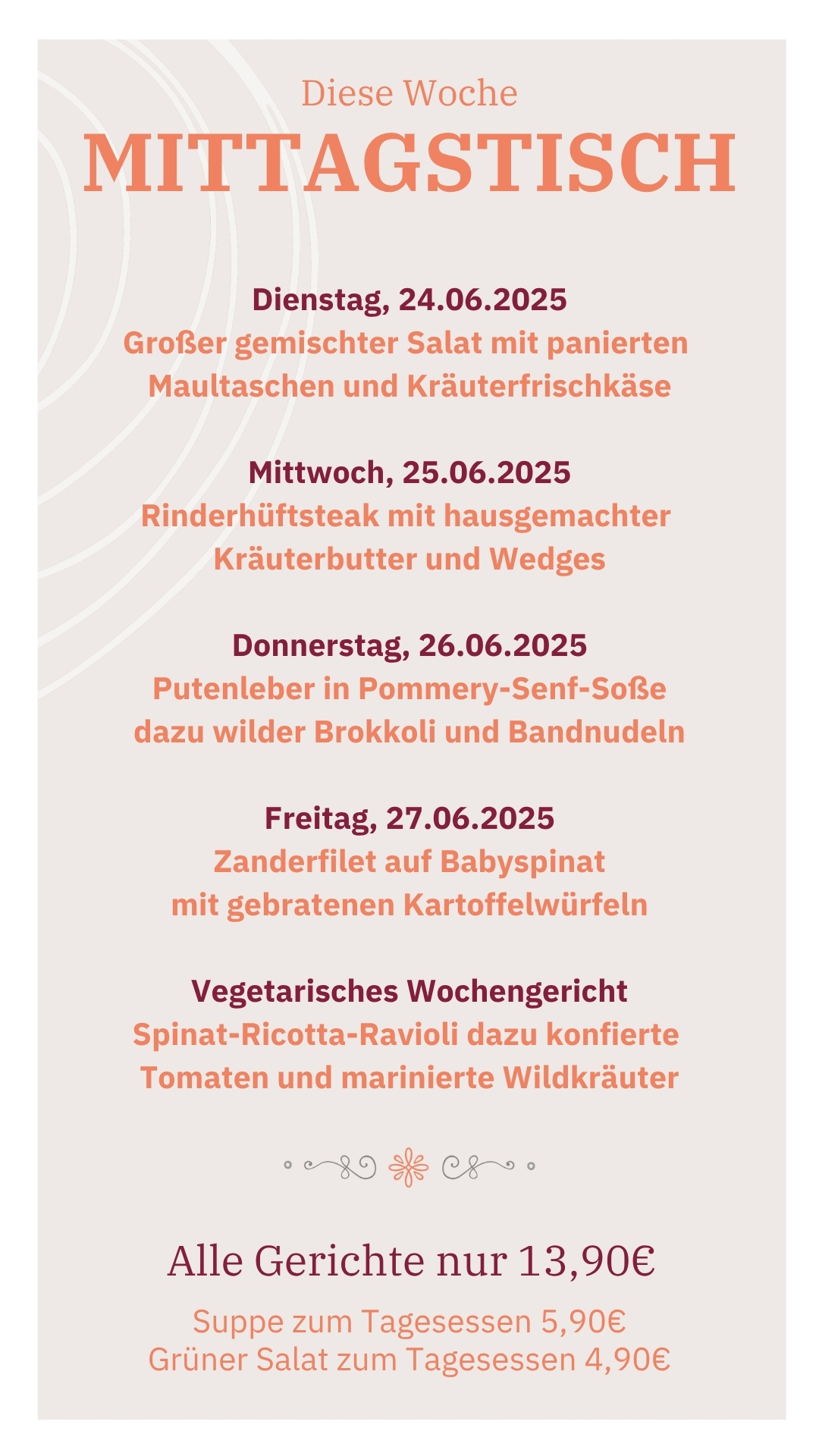 Mittagstisch Kalenderwoche 26