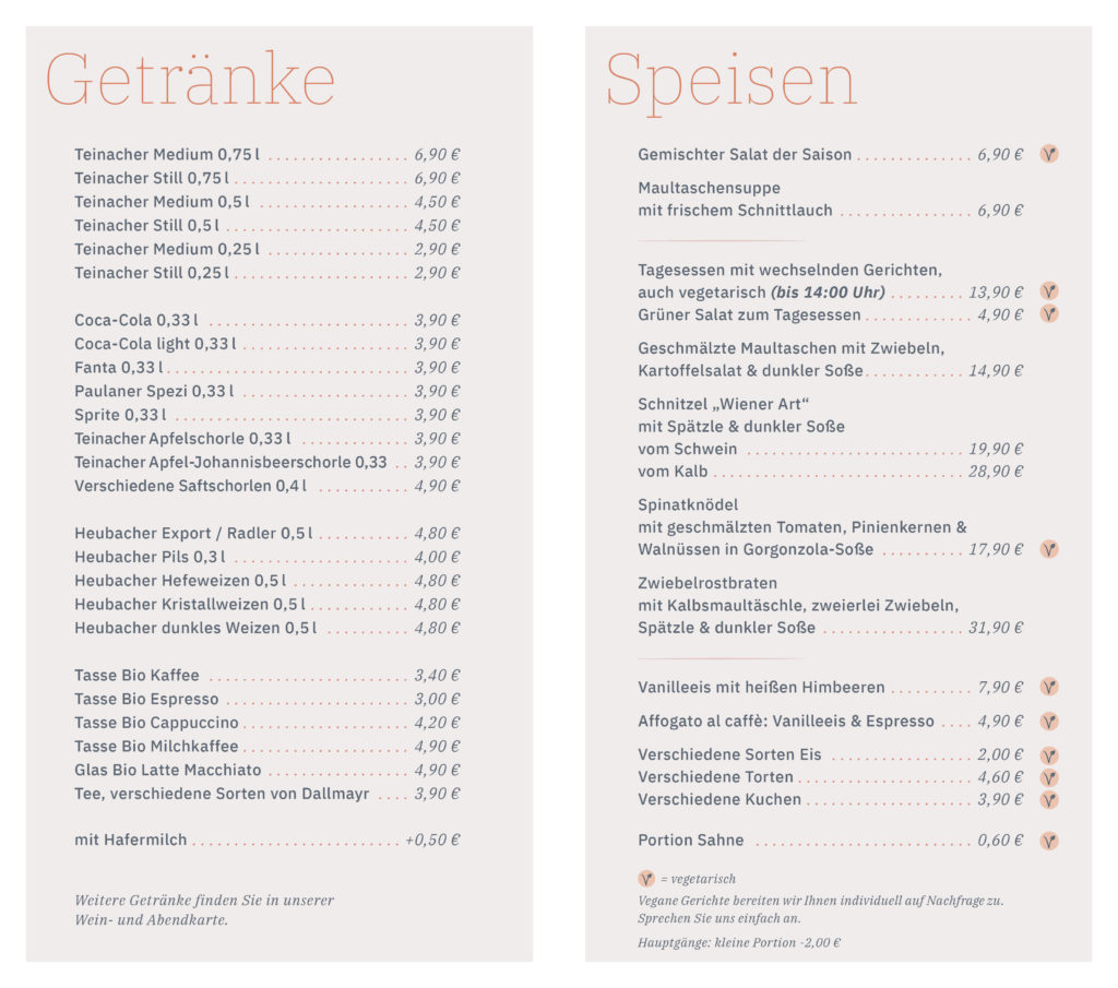 Mittagskarte Rokokoschlösschen
